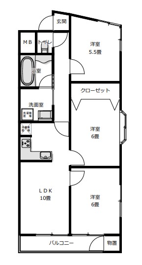 「サンマリン朝霧」間取り図