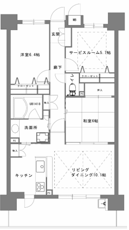 「アルファステイツ西明石駅前Ⅳ」間取り図