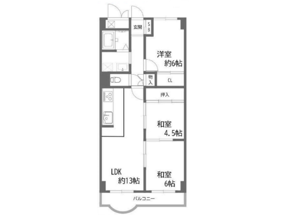 「リバーサイドパレス明石」間取り図